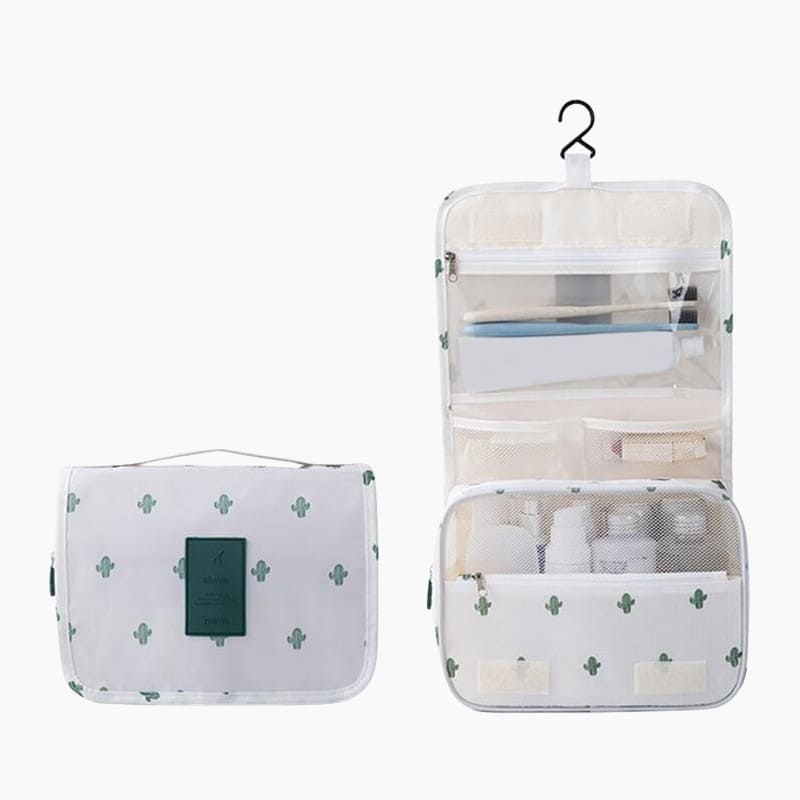Trousse de toilette femme à suspendre blanc cactus - À vos trousses