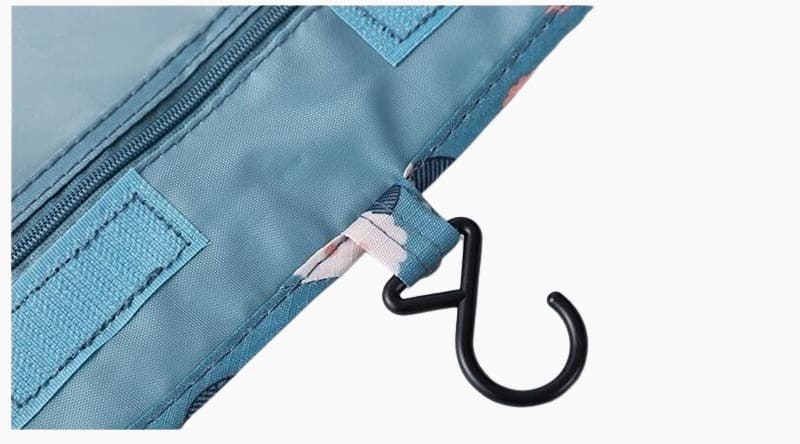 Trousse de toilette femme à suspendre bleu fleurs - À vos trousses