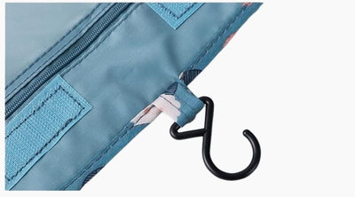 Trousse de toilette femme à suspendre bleu fleurs - À vos trousses