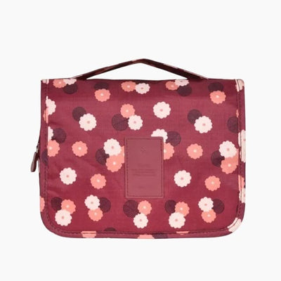 Trousse de toilette femme à suspendre bordeaux fleurs - À vos trousses