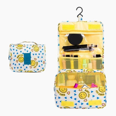 Trousse de toilette femme à suspendre jaune smiley - À vos trousses