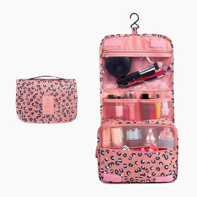 Trousse de toilette femme à suspendre rose léopard - À vos trousses