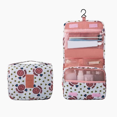 Trousse de toilette femme à suspendre rose smiley - À vos trousses