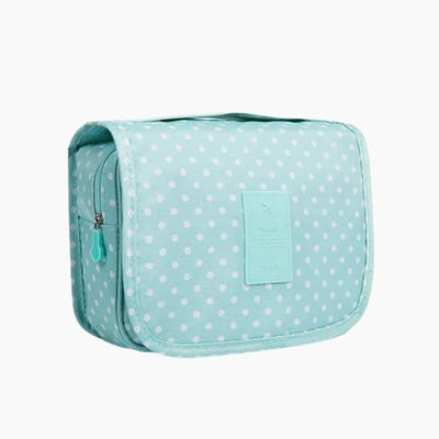 Trousse de toilette femme à suspendre vert points - À vos trousses