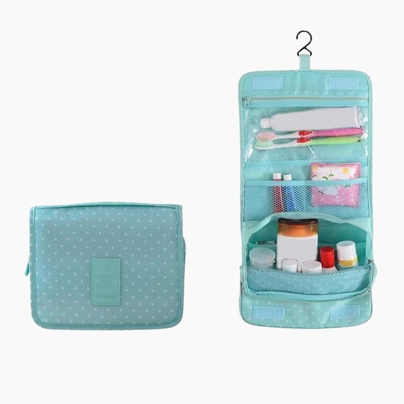 Trousse de toilette femme à suspendre vert points - À vos trousses