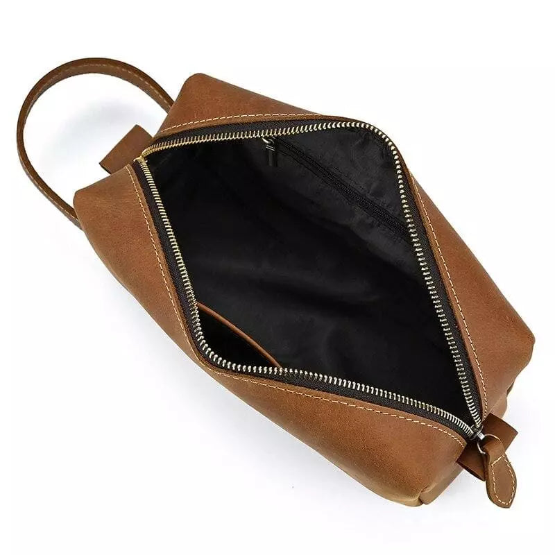 Trousse de toilette homme cuir marron variante 4 - À vos trousses