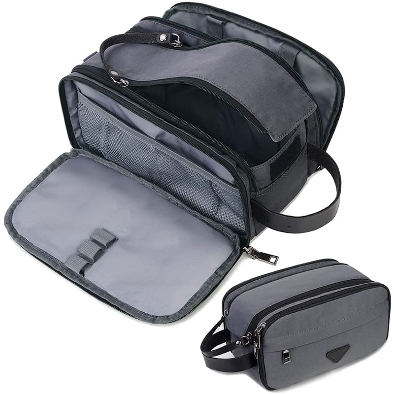 Trousse de toilette multipoches gris - À vos trousses