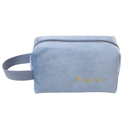 Trousse de toilette velours femme turquoise - À vos trousses